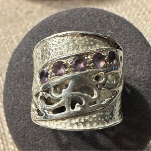 Sterling silver amethyst ring size 8